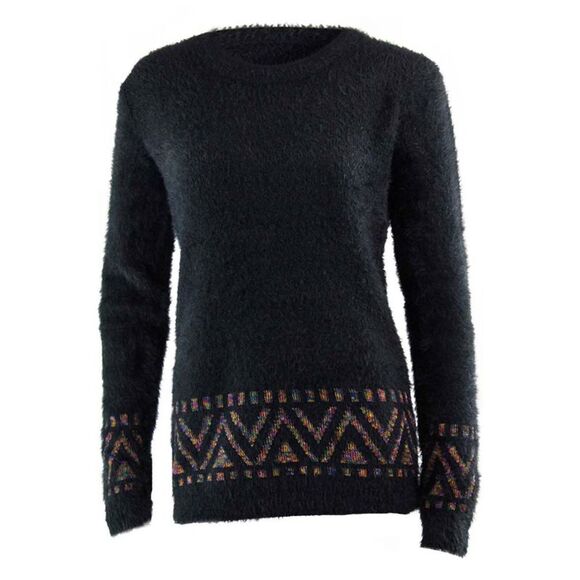 Aztec Print Pullover Fuzzy Sweater - Picture 6 of 8